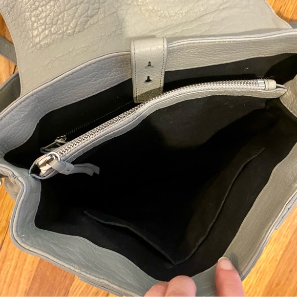 All Saints Vincent Blue/Gray Leather Backpack - Picture 9 of 16